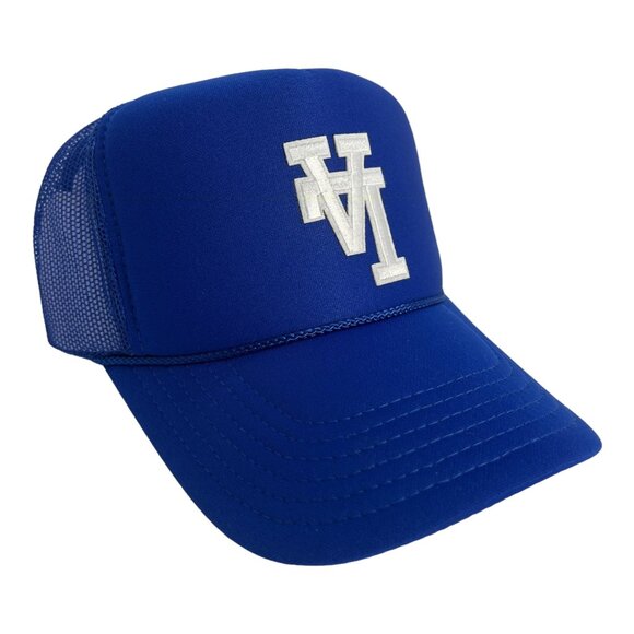 NEW LOS ANGELES DODGERS LA ROYAL BLUE UPSIDE DOWN TRUCKER HAT MESH ADULT SIZE - Picture 1 of 3